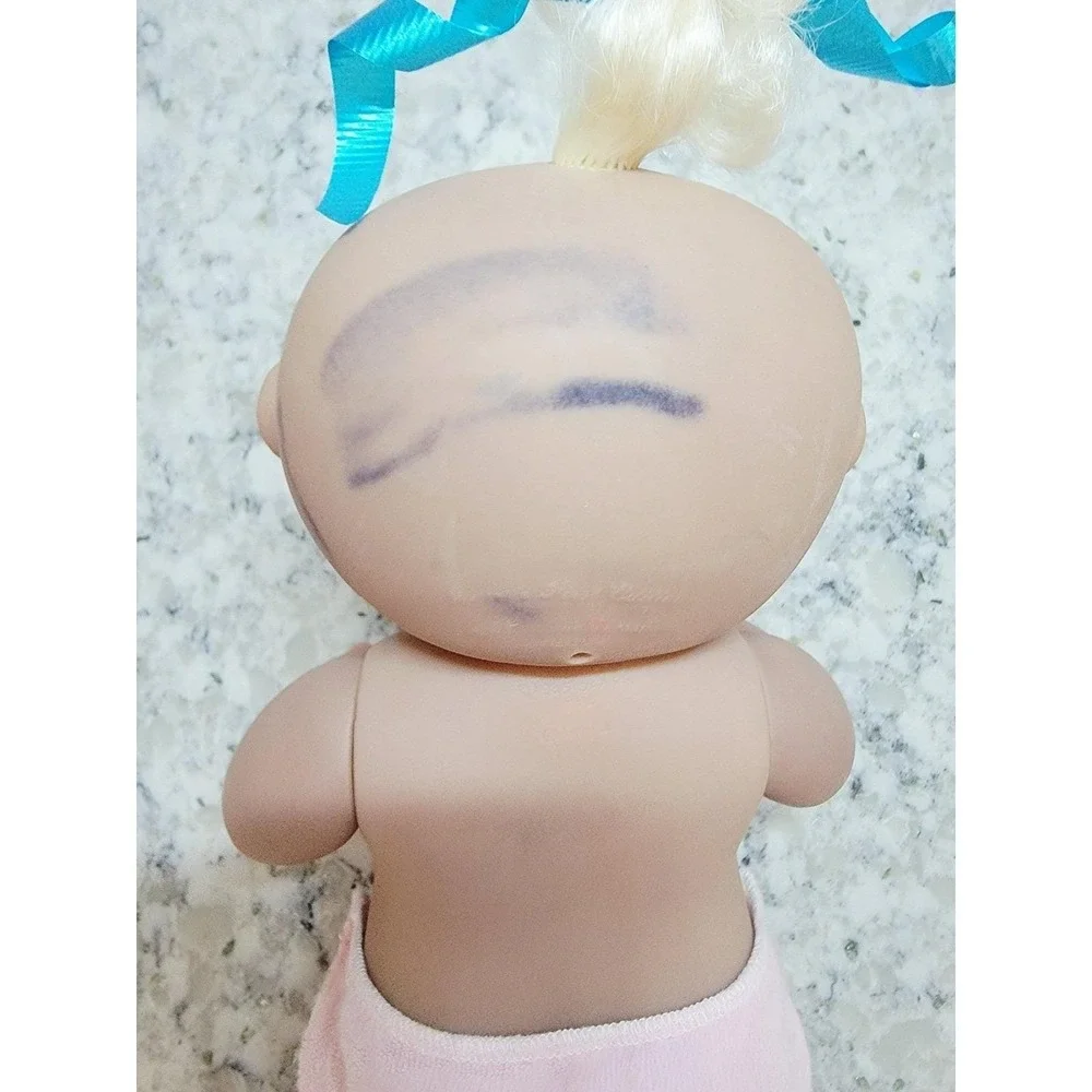 Vintage Mattel 1990 Cabbage Patch Kids First Edition Vinyl Doll‎ Green Eyes *INK